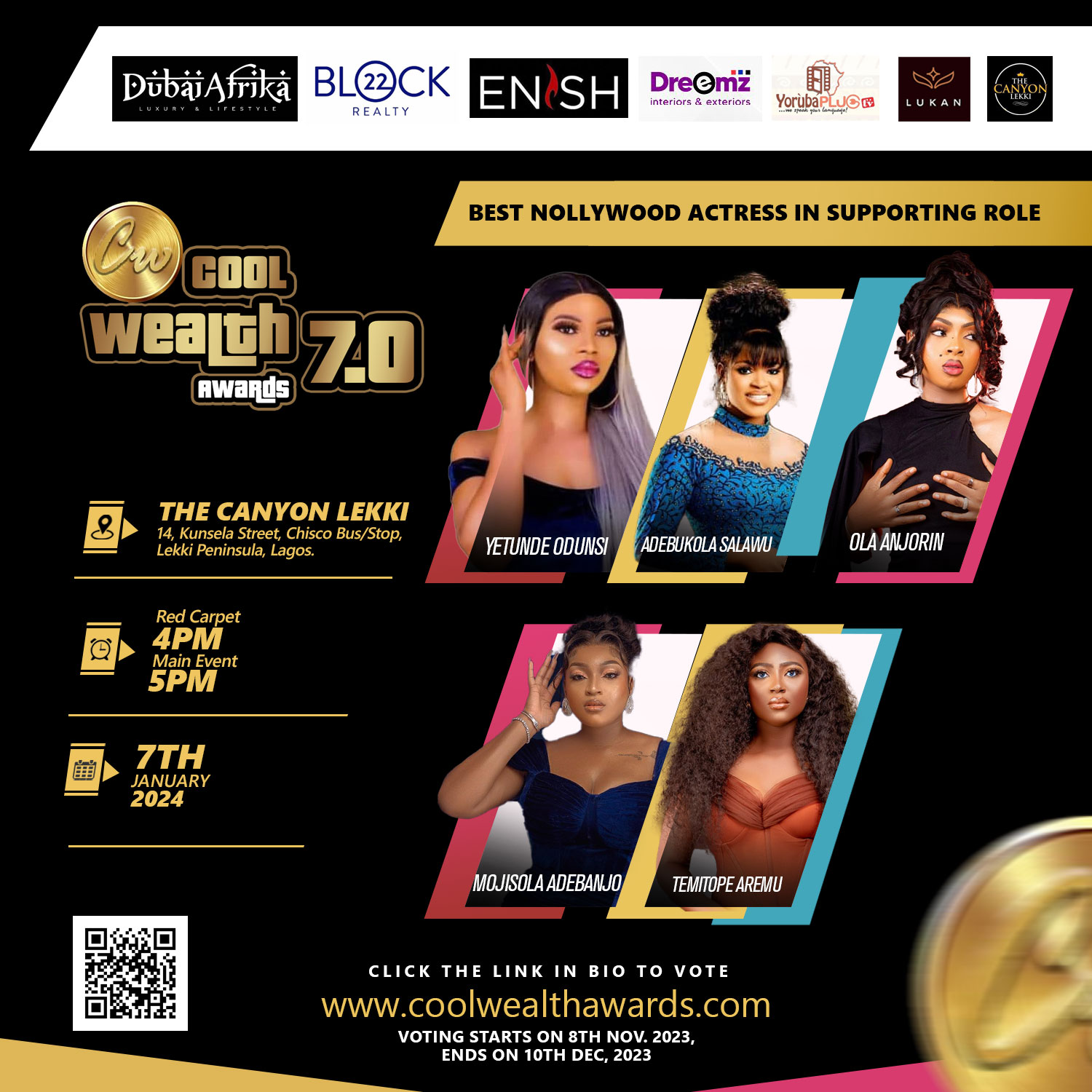 BEST NOLLYWOOD ACTRESS IN SUPPORTING ROLE – Cool Wealth Awards